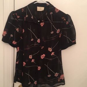 Black Chiffon Top - XS